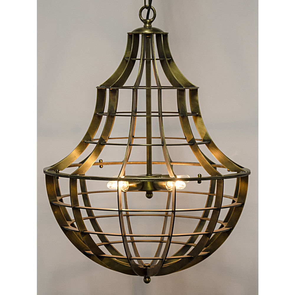 Ribcage 4 Light 20 inch Antique Brass Chandelier Ceiling Light